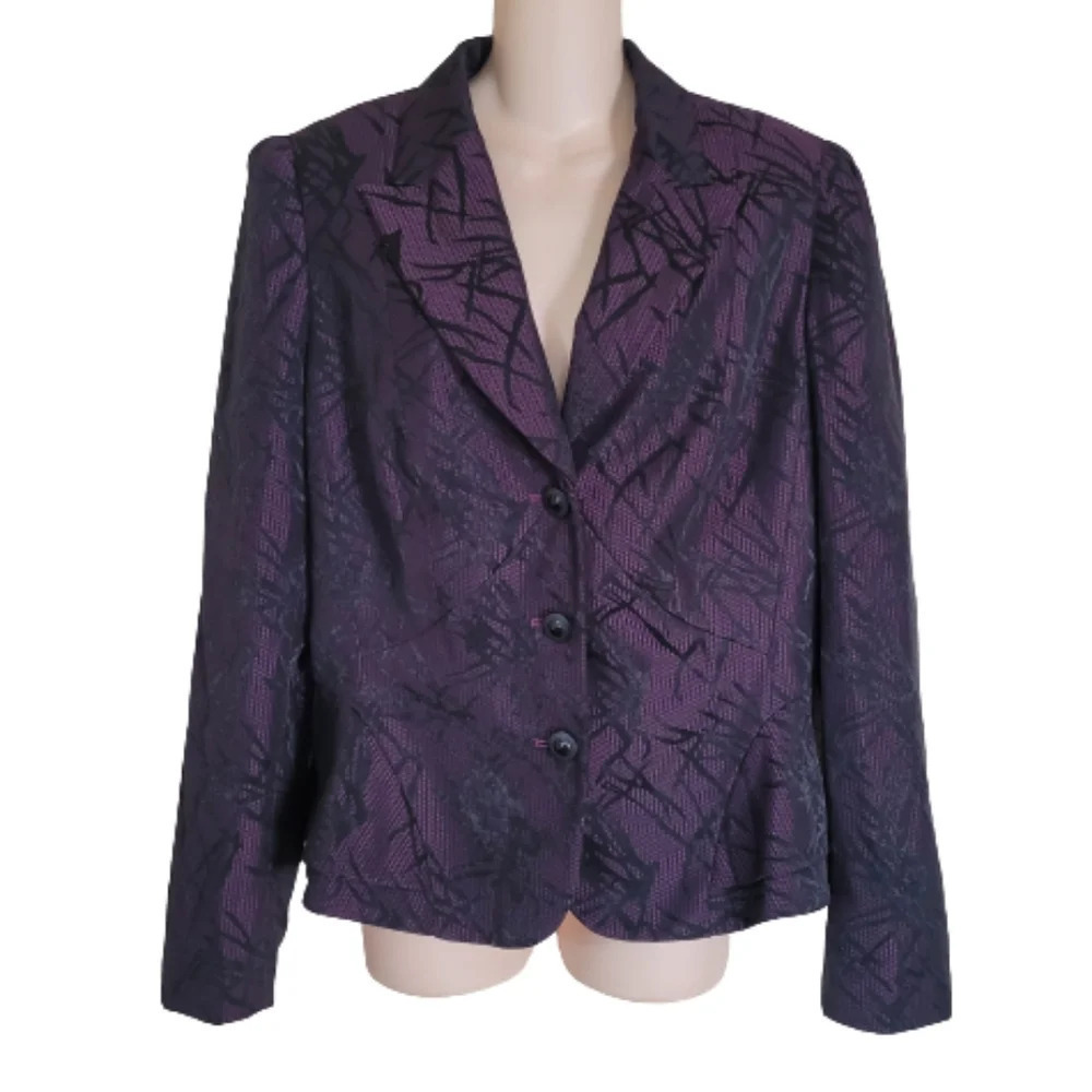 John Meyer Collection Purple and Black Suit Jacket Size Women's 18 NEW with Tags